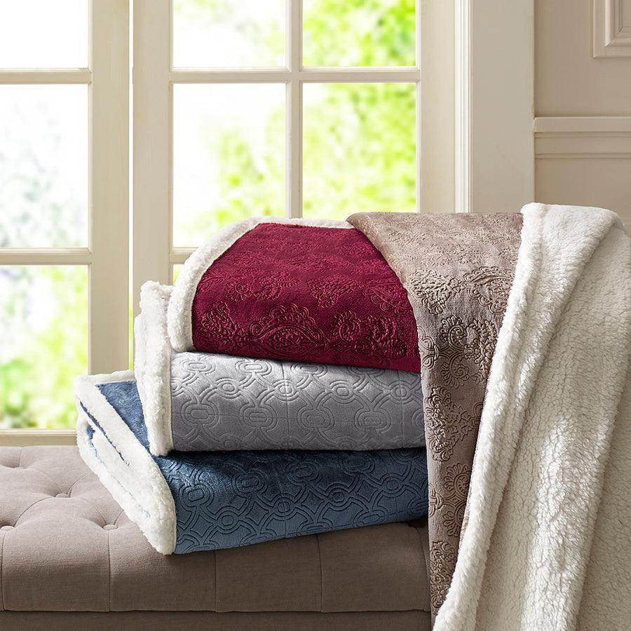 Plush Sherpa-Lined Throw Blanket