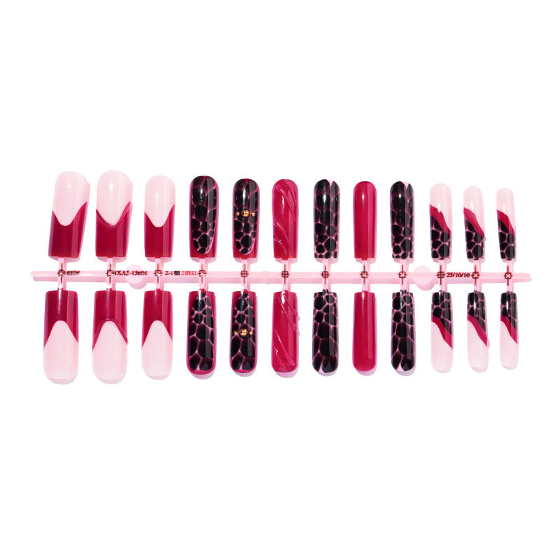 Artistic Press-On Nail Set with Decorative Patterns kalsten