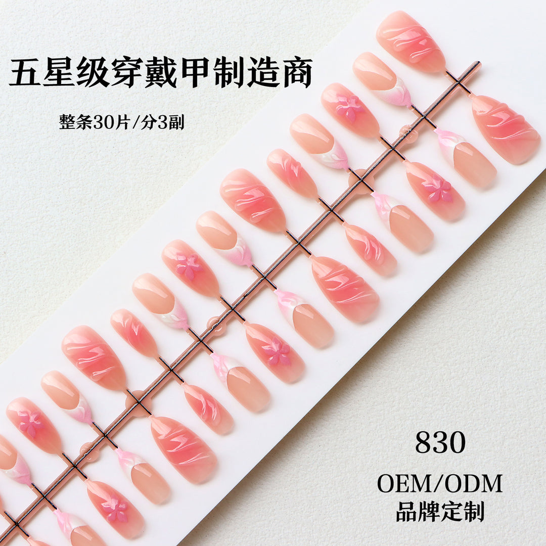 Floral Embellished Press-On Nail Set Kalsten