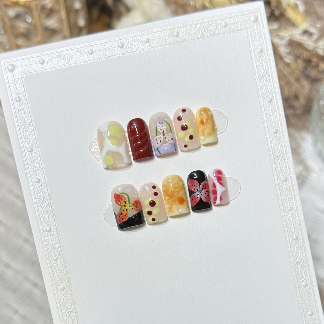 Decorative Nature-Themed Press-On Nail Set Kalsten