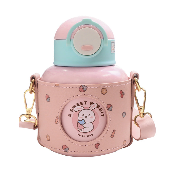 Women’s insulated drinking bottle with playful animal design and practical carrying bag Kalsten