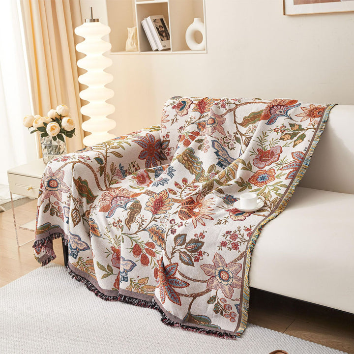 Artistic Floral Pattern Sofa Throw