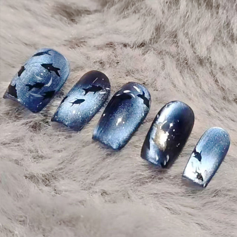 Artistic Ocean-Themed Press-On Nail Art Set Kalsten