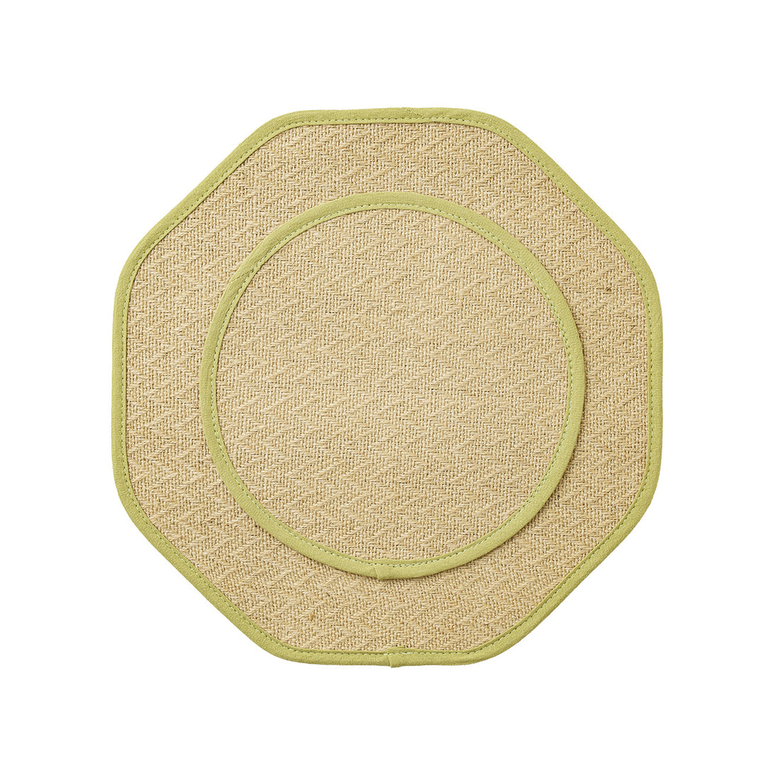 Straw sun hat with wide octagonal brim and cotton inner band Kalsten
