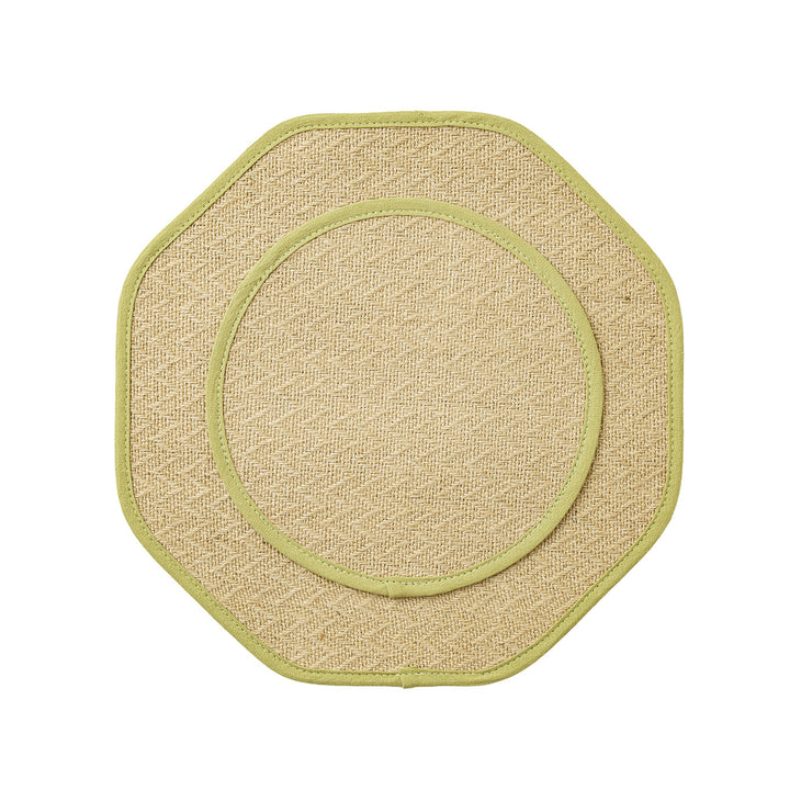 Straw sun hat with wide octagonal brim and cotton inner band Kalsten