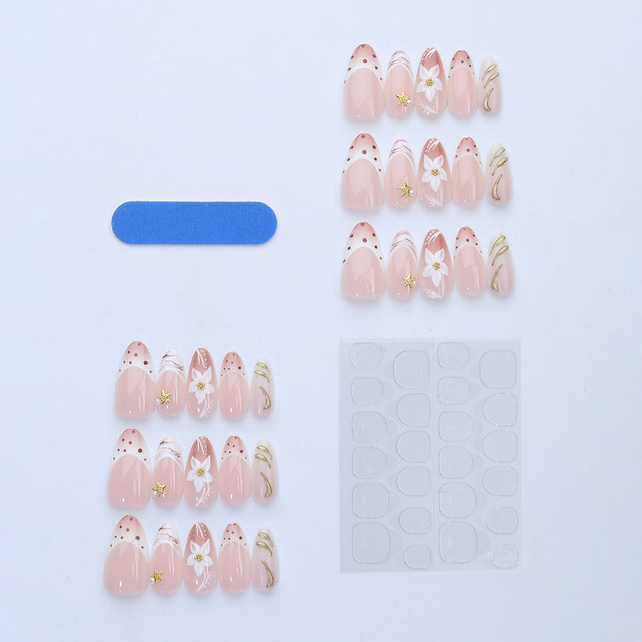 Artificial nail set with floral and elegant details Kalsten