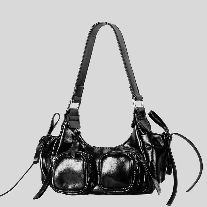 Multi-Pocket Leather Handbag