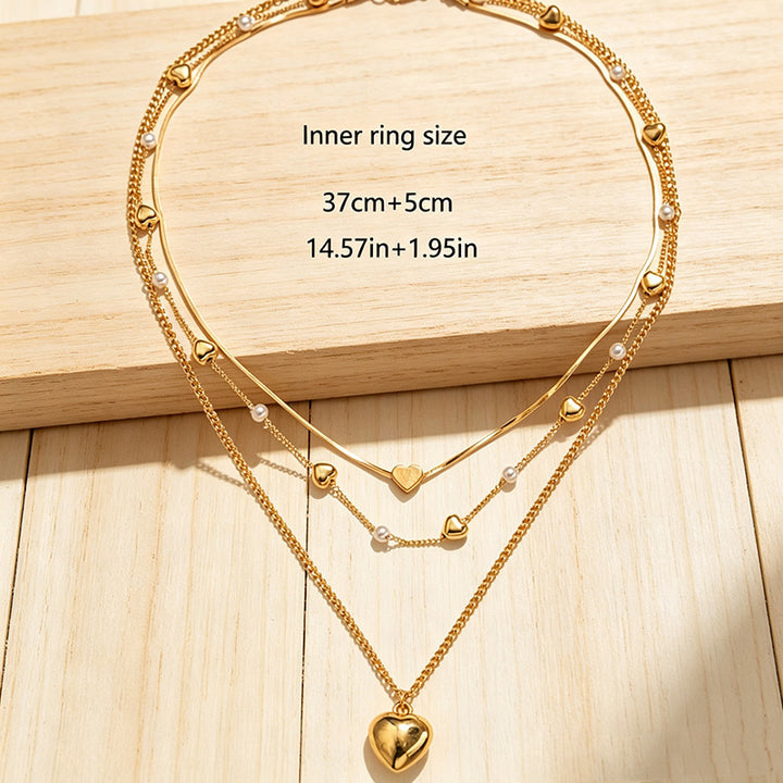Heart-Shaped Layered Necklace Kalsten