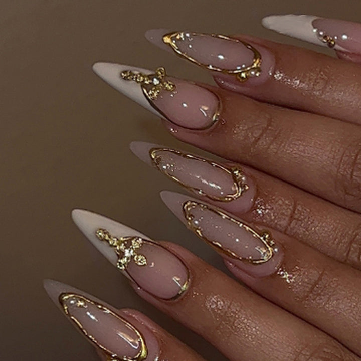 Acrylic nail set with luxurious glitter and elegant shapes Kalsten