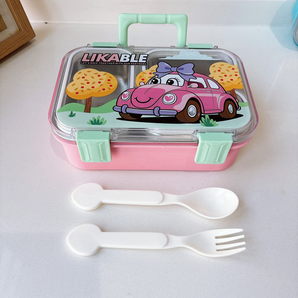 Cartoon-Themed Multi-Compartment Lunch Container