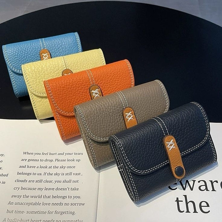 Textured Leather Tri-Fold Wallet Kalsten