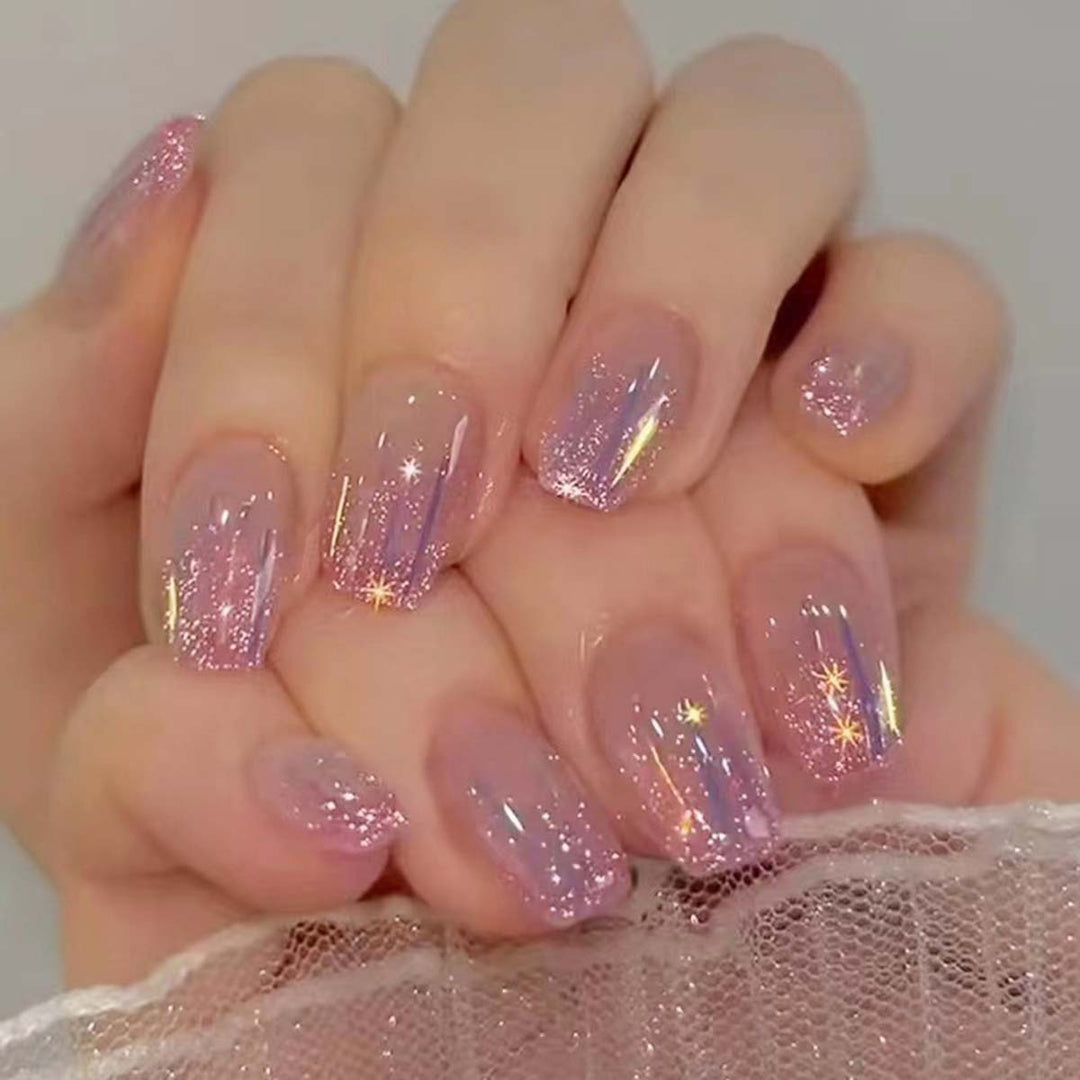 Sparkling artificial nails with 3D effects Kalsten