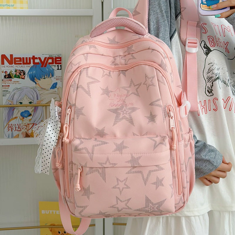Stylish Star-Embellished School Backpack Kalsten