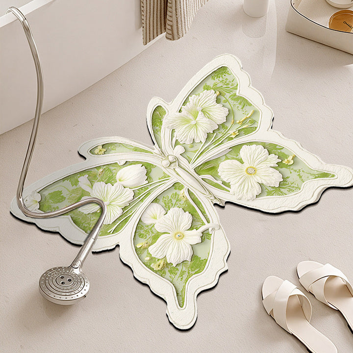 Butterfly Shaped Bathroom Rug Kalsten