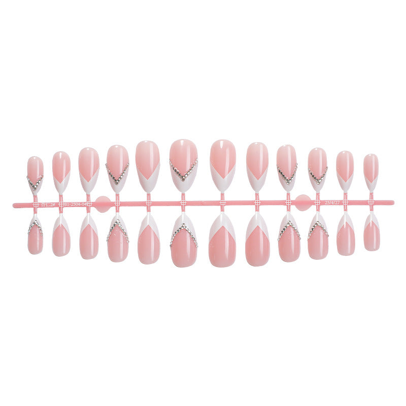 Elegant Pointed Press-On Nails with Rhinestone Accents Kalsten