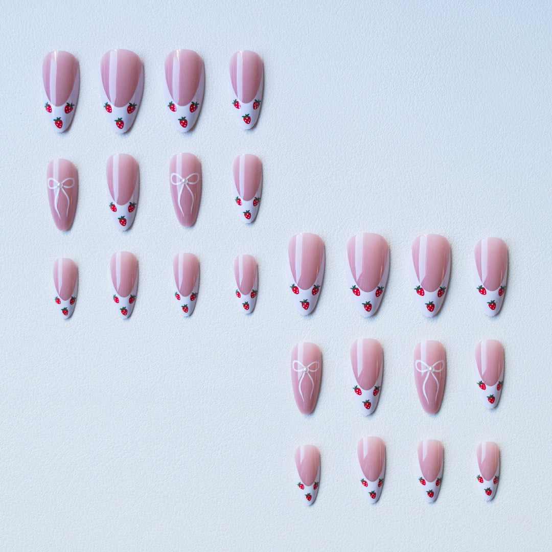 Strawberry Design Acrylic Nail Art Set