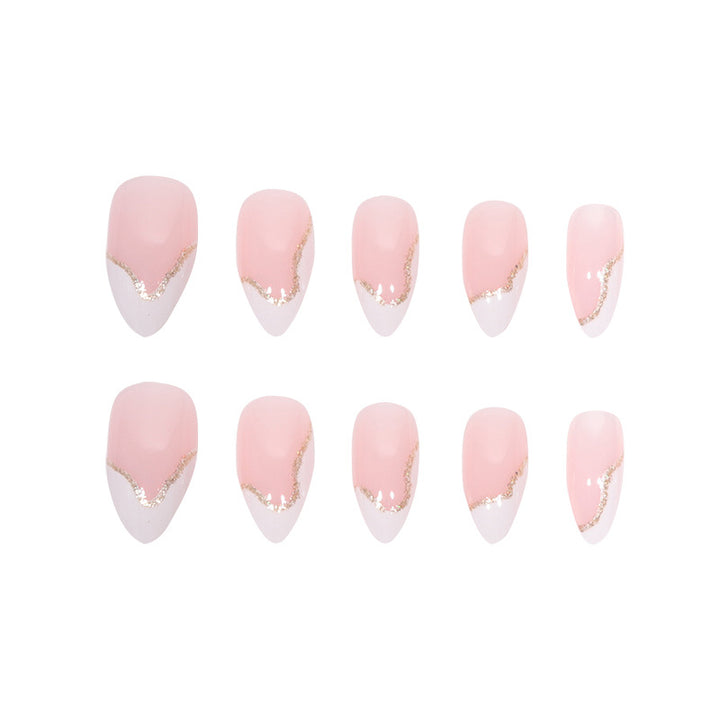 Elegant Stiletto Press-On Nails with Crystal-Embellished Tips Kalsten