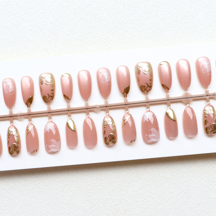 Luxury Floral Press-On Nail Art Set Kalsten