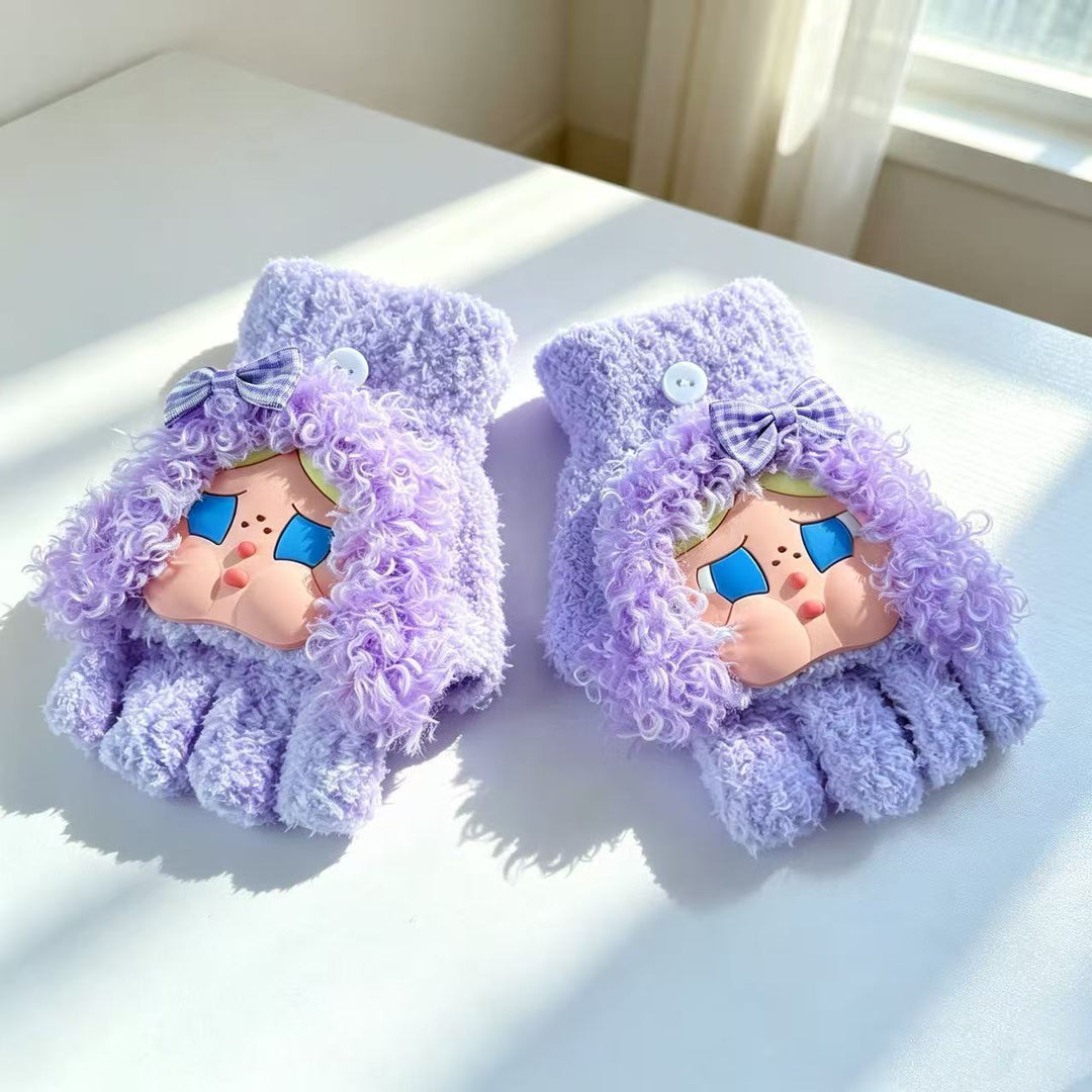 Cute Cartoon Character Fingerless Gloves Kalsten