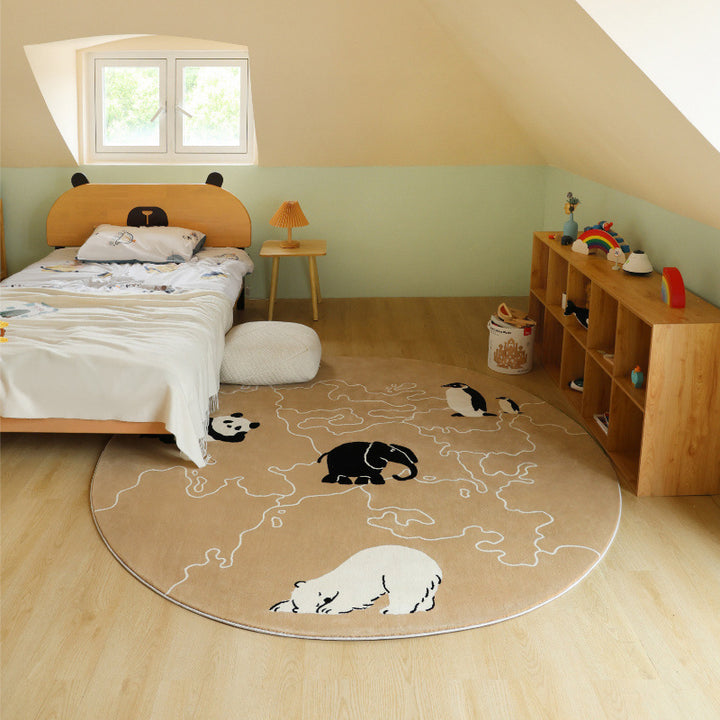 Fun Cartoon Character Round Area Rug