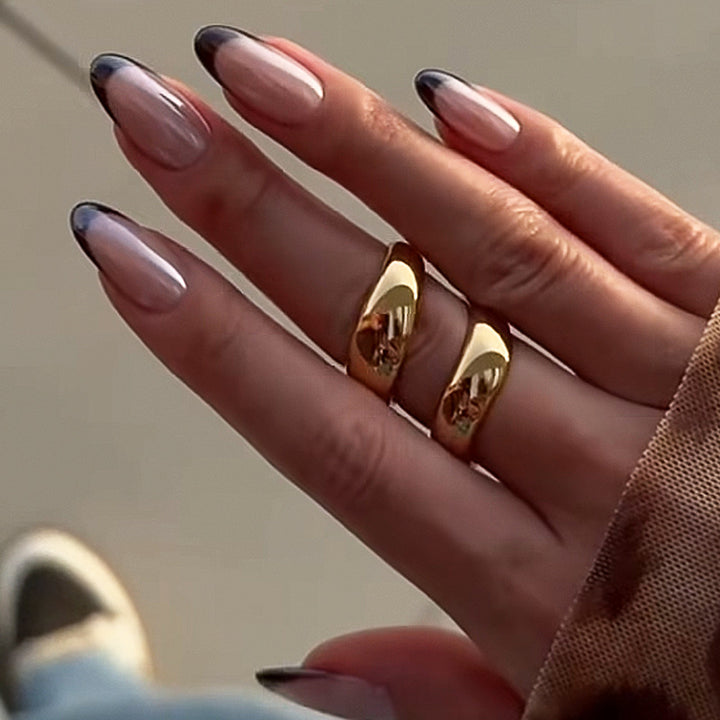 Glamorous Press-On Nail Set with High-Shine Finish and Elegant French Tips Kalsten
