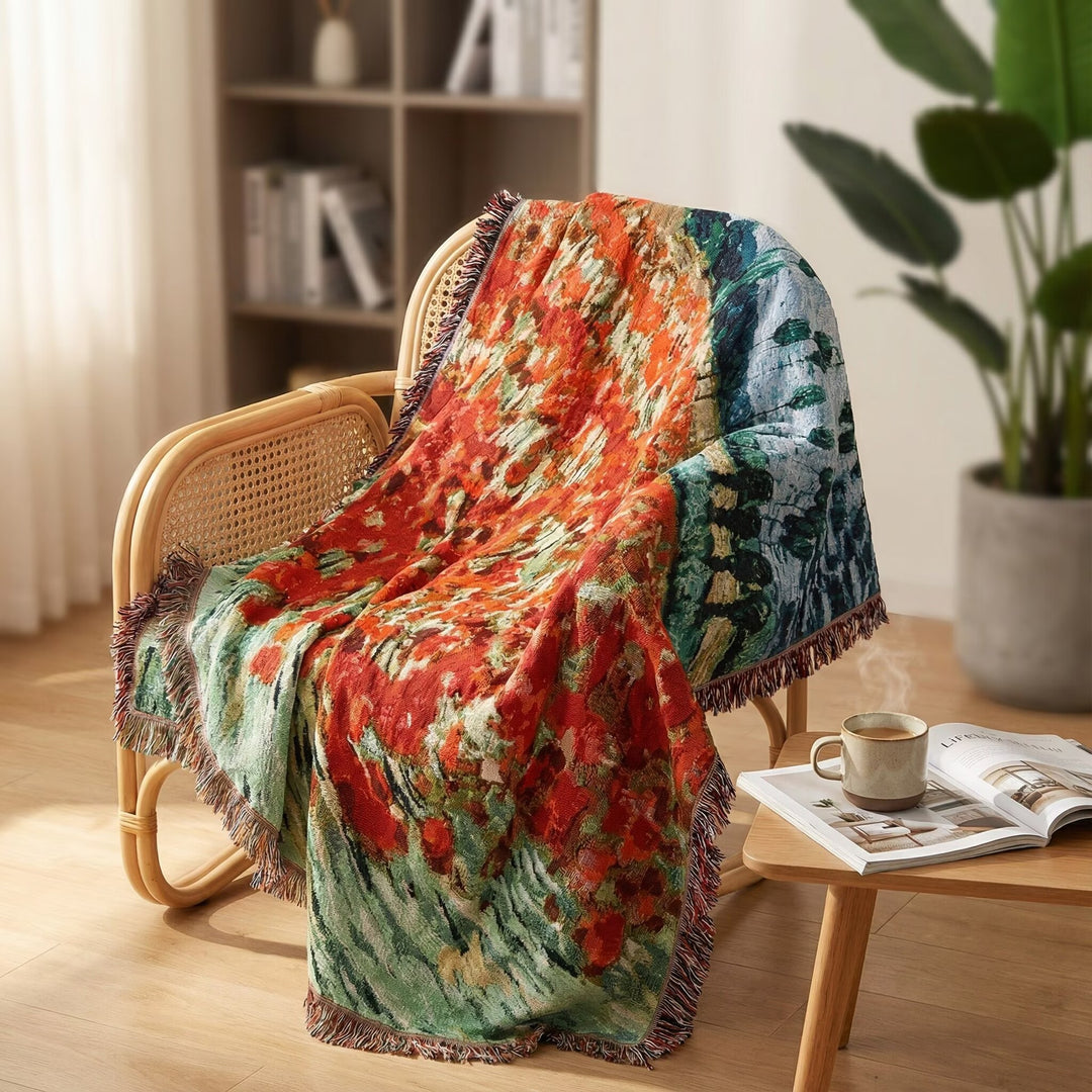 Artistic Woven Tapestry Throw Blanket