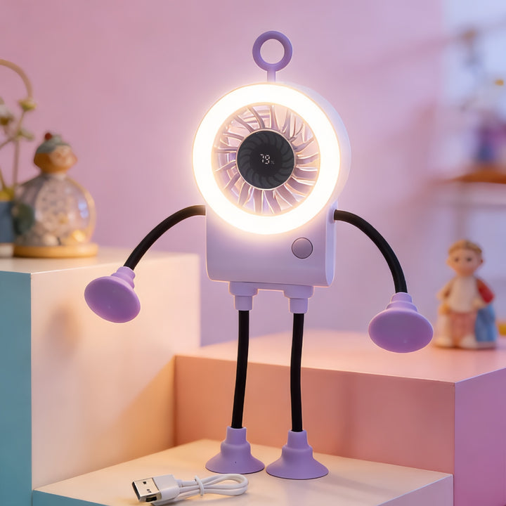 Ladies creative table fan with LED light and ergonomic design Kalsten