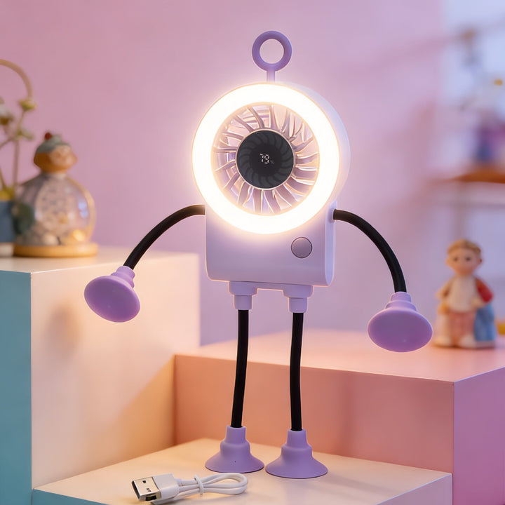 Women Multifunctional Table Fan with Integrated LED Lighting Kalsten