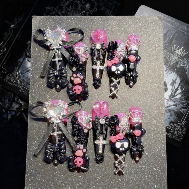 Gothic-Themed 3D Decorative Nail Art Set