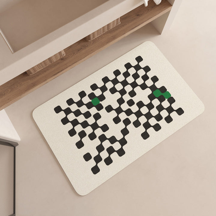 Modern Geometric Patterned Bath Mat Kalsten