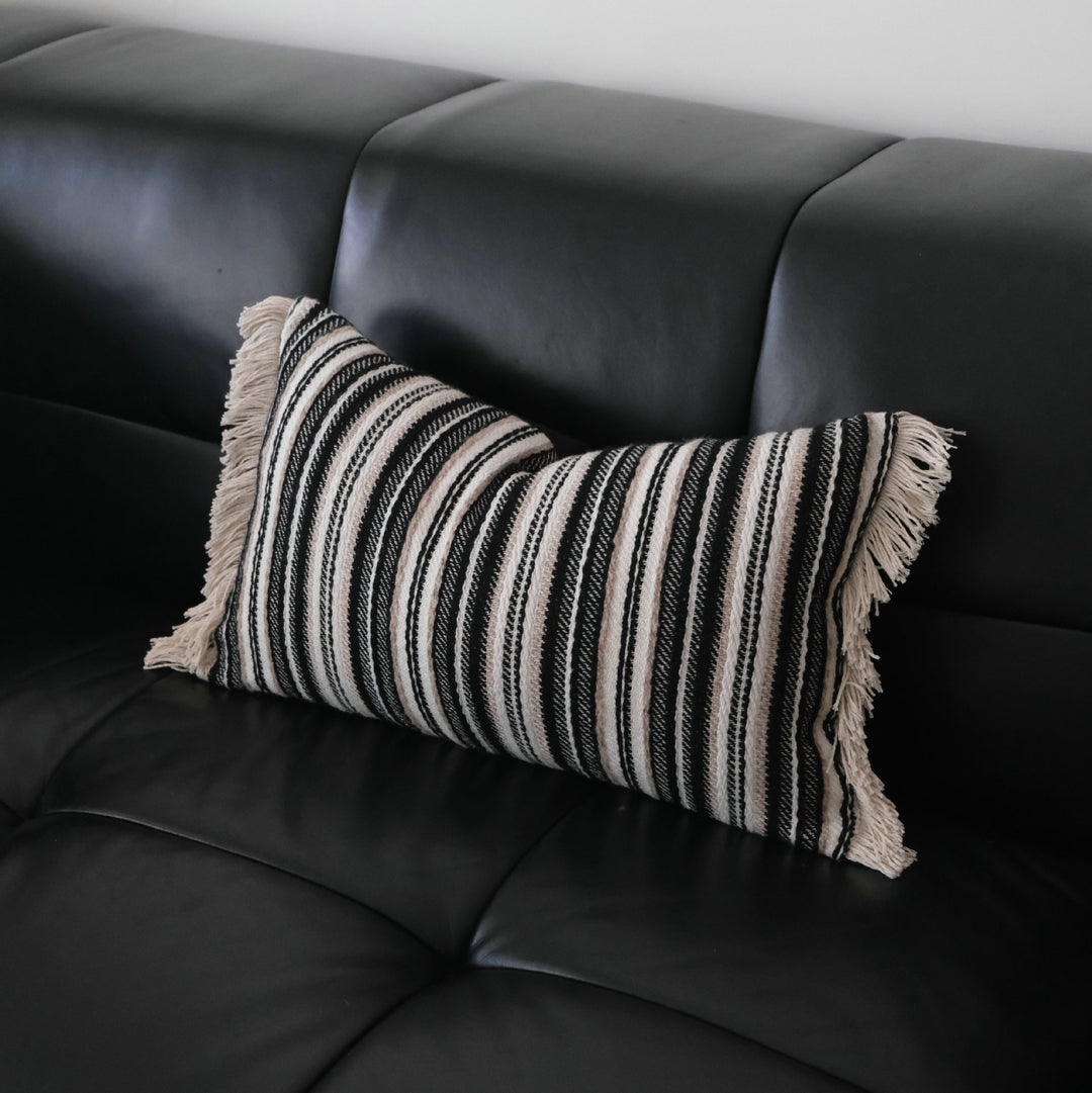 Striped Fringe Decorative Pillow