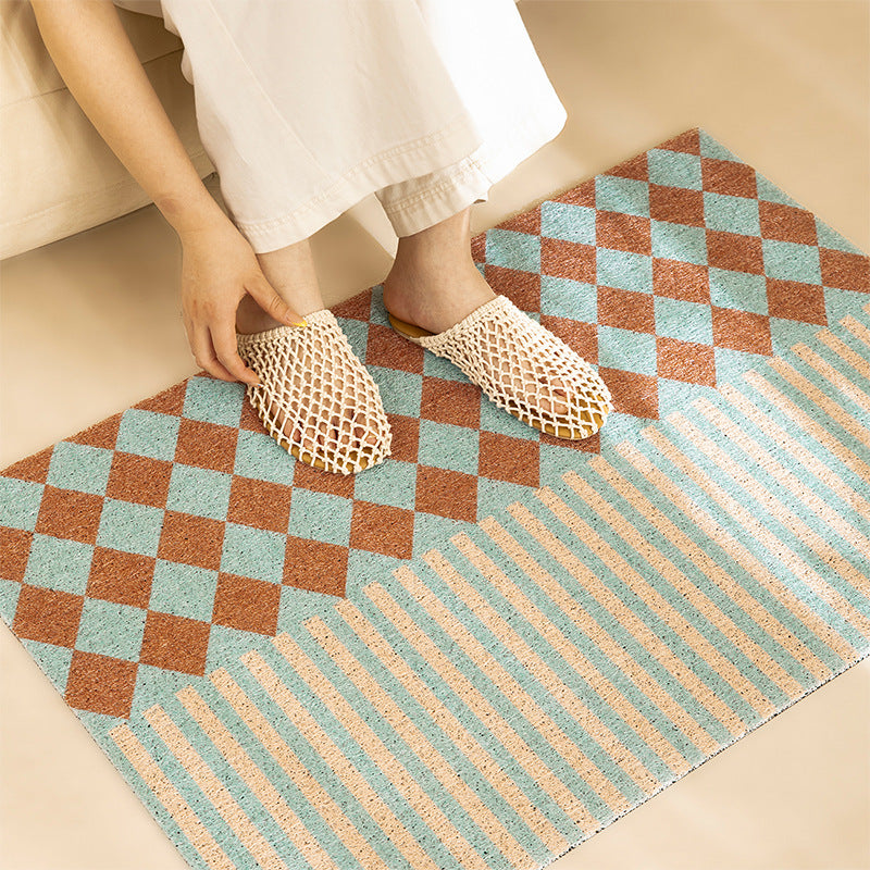 Coconut fiber doormat with stripe and diamond pattern Kalsten