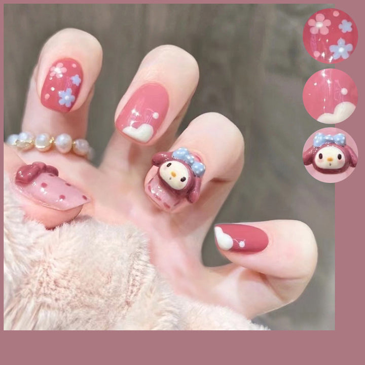 Playful artificial nails with 3D motif Kalsten