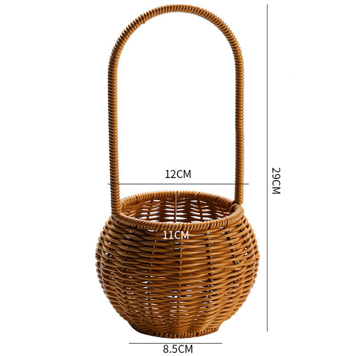 Decorative Woven Storage Basket with Mushroom Emblem Kalsten