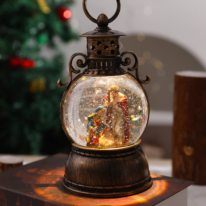 Nostalgic Christmas lantern with snow globe Kalsten