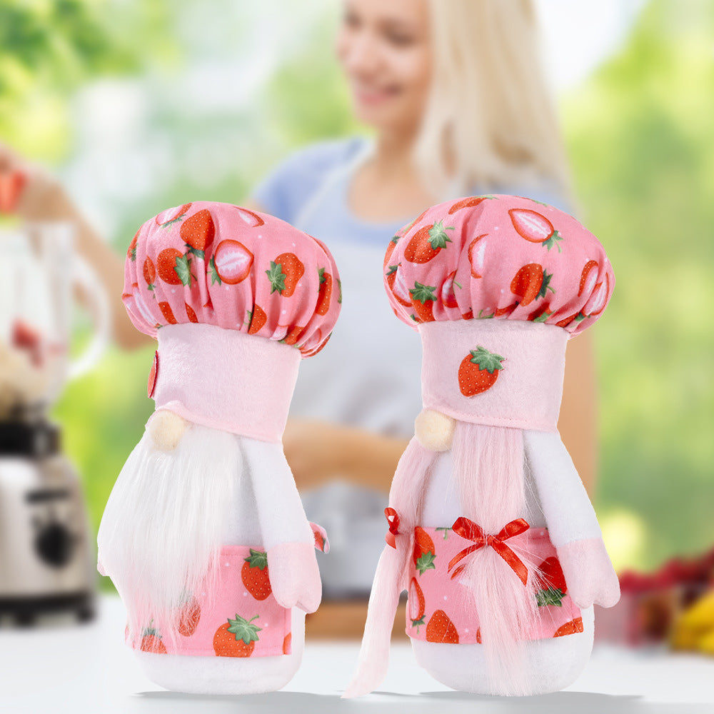 Strawberry Chef Gnome Figurine Kalsten