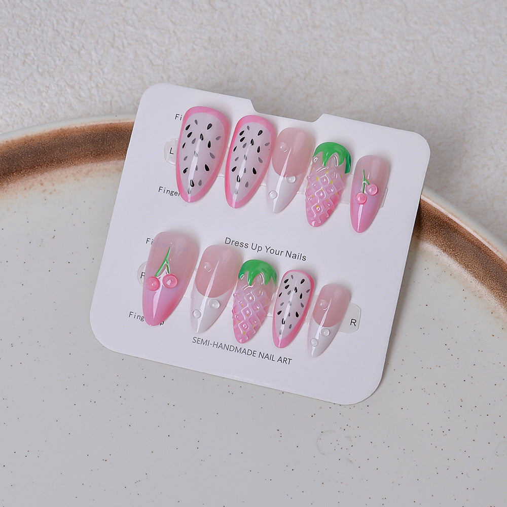 Artistic Fruit-Themed Press-On Nail Set Kalsten