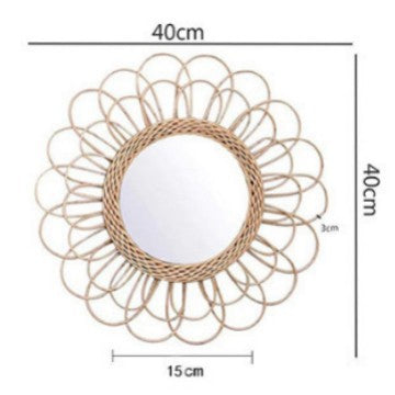 Wall mirror with wicker basket Kalsten