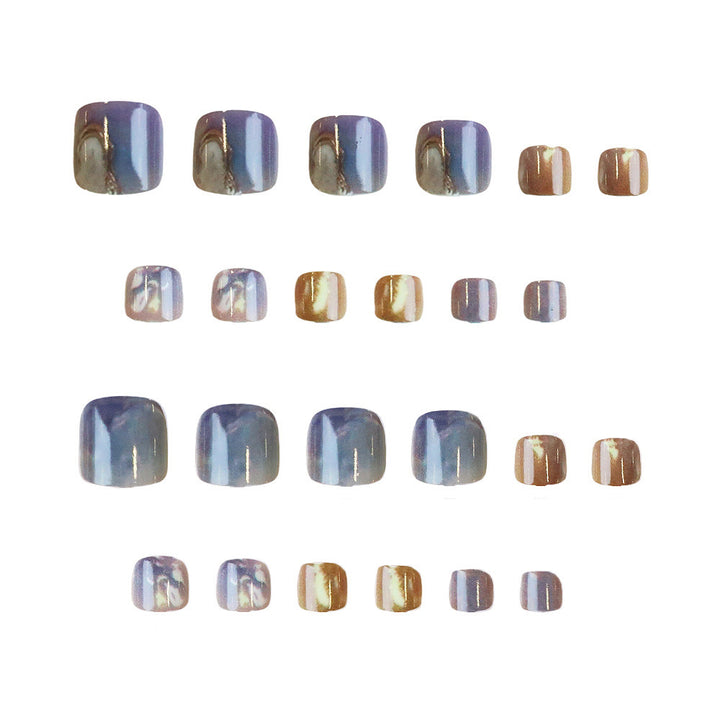 Artistic Marble Design Press-On Toe Nail Art Kalsten