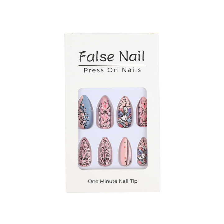 Creative Nail Art Set with Hand-Drawn Patterns Kalsten