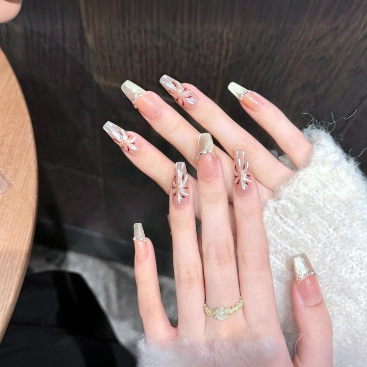 Elegant Floral Press-On Nail Design Kit Kalsten
