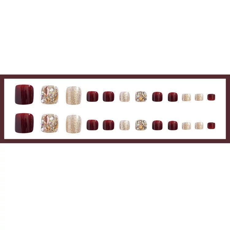 Premium Crystal-Embellished Toe Nail Art Kalsten