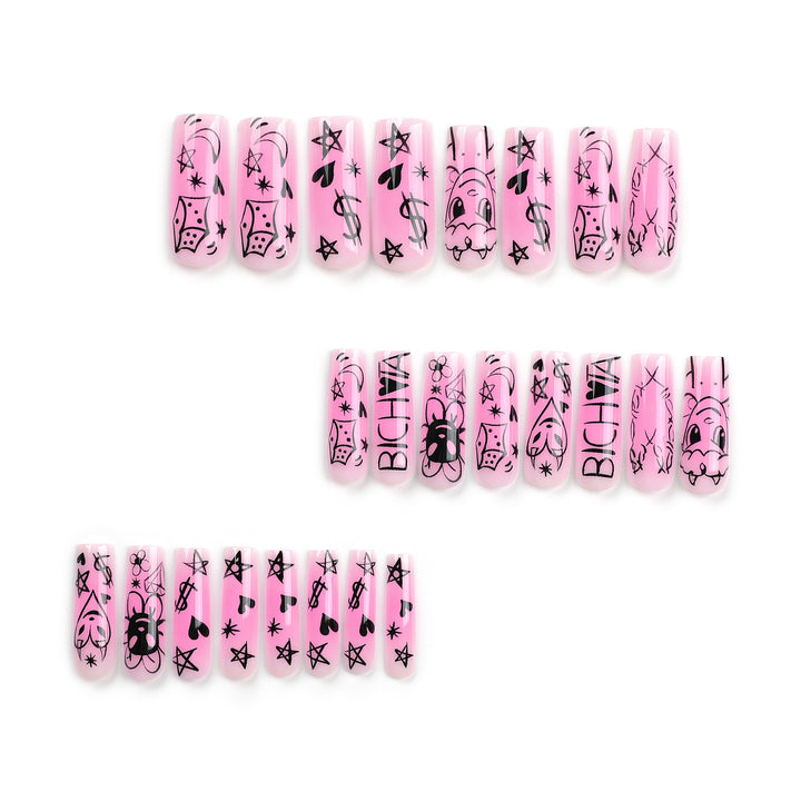 Artificial artificial nails with playful design Kalsten