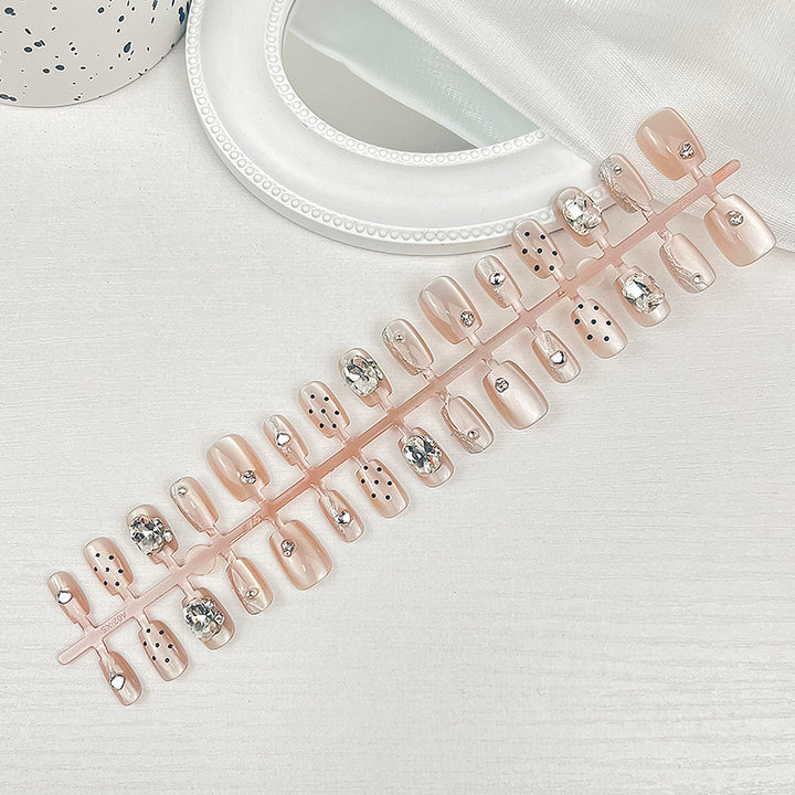 Premium Rhinestone-Decorated Press-On Nail Set Kalsten