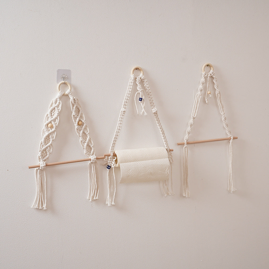 Macrame Hanging Plant Holder with Wooden Rod Kalsten