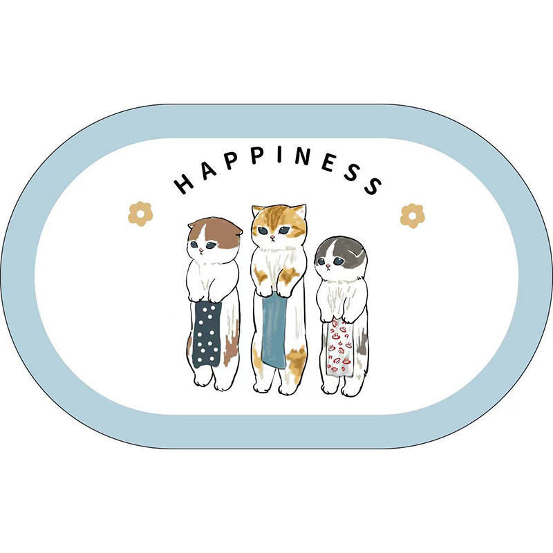 Cute Cat-Themed Plush Bath Mat