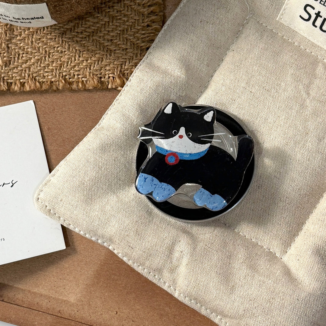 Playful Cat Motif Smartphone Finger Holder Kalsten