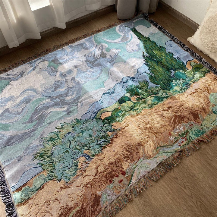 Artistic Handwoven Throw Blanket