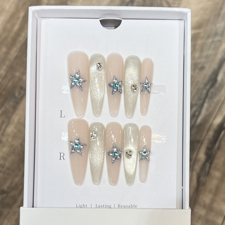 Star-Accent Press-On Nail Art Set Kalsten