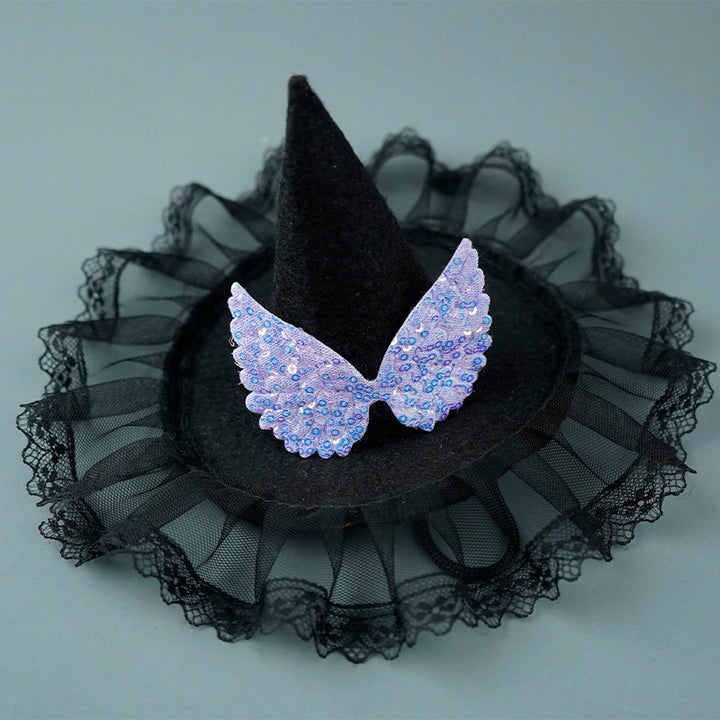 Halloween hood with bat appliqué